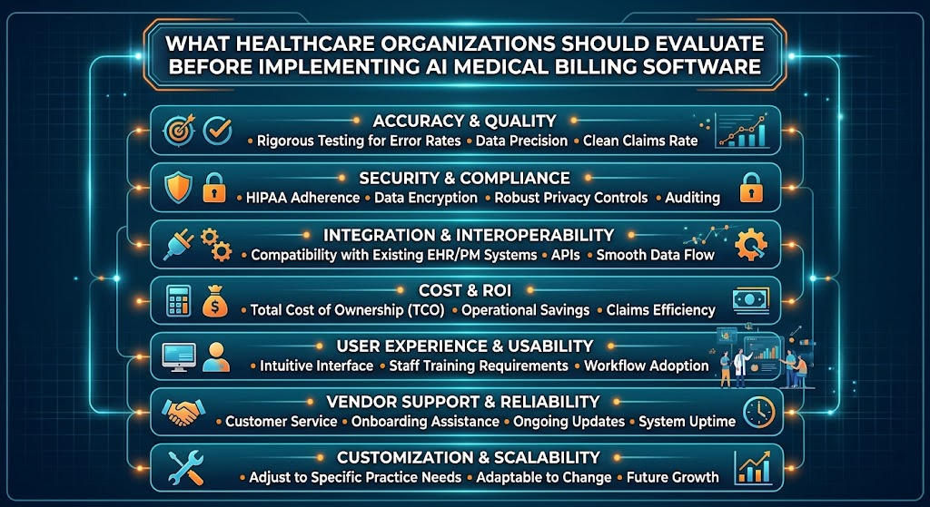 What Healthcare Organizations Should Evaluate Before Implementing AI Medical Billing Software 